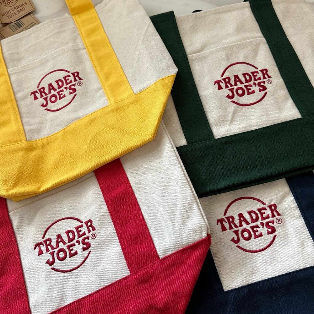 Trader Joe’s Mini Canvas Reusable Totes - ALL 4 COLORS NWT